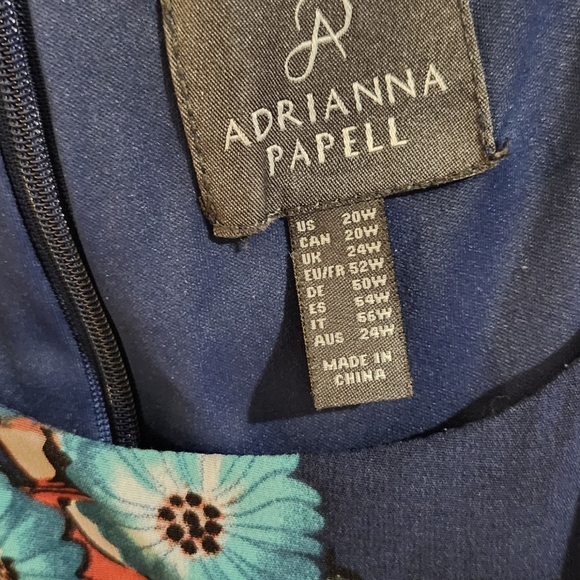 Adrianna Papell Women's Size 20 Floral pleated Dress wedding guest fit and flare - Picture 1 of 5